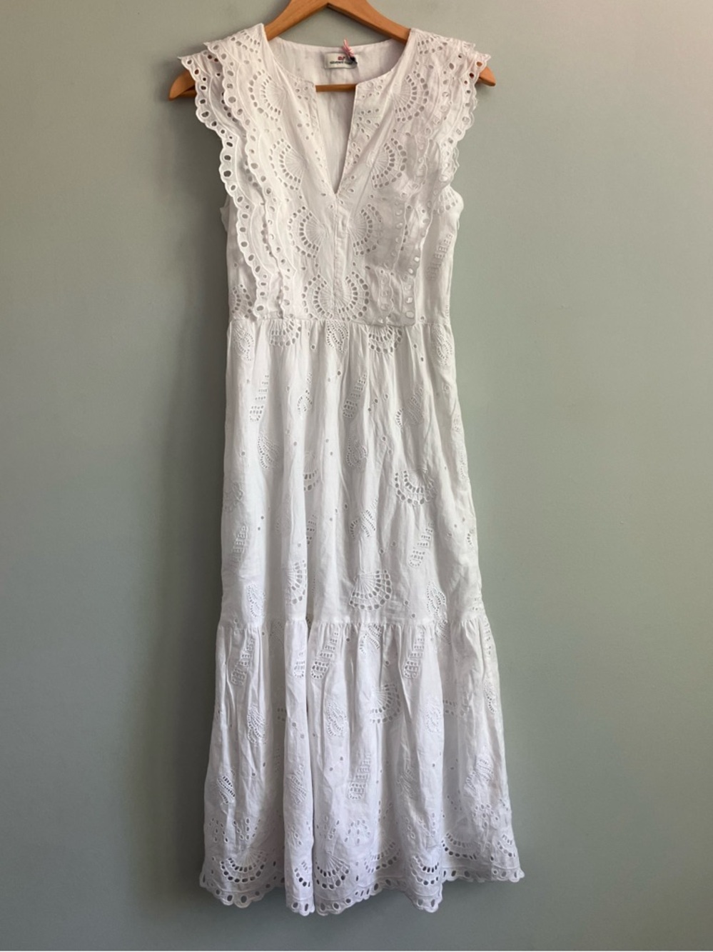 VINEYARD VINES White Cotton Eyelet Maxi Dress Size 0 NWT